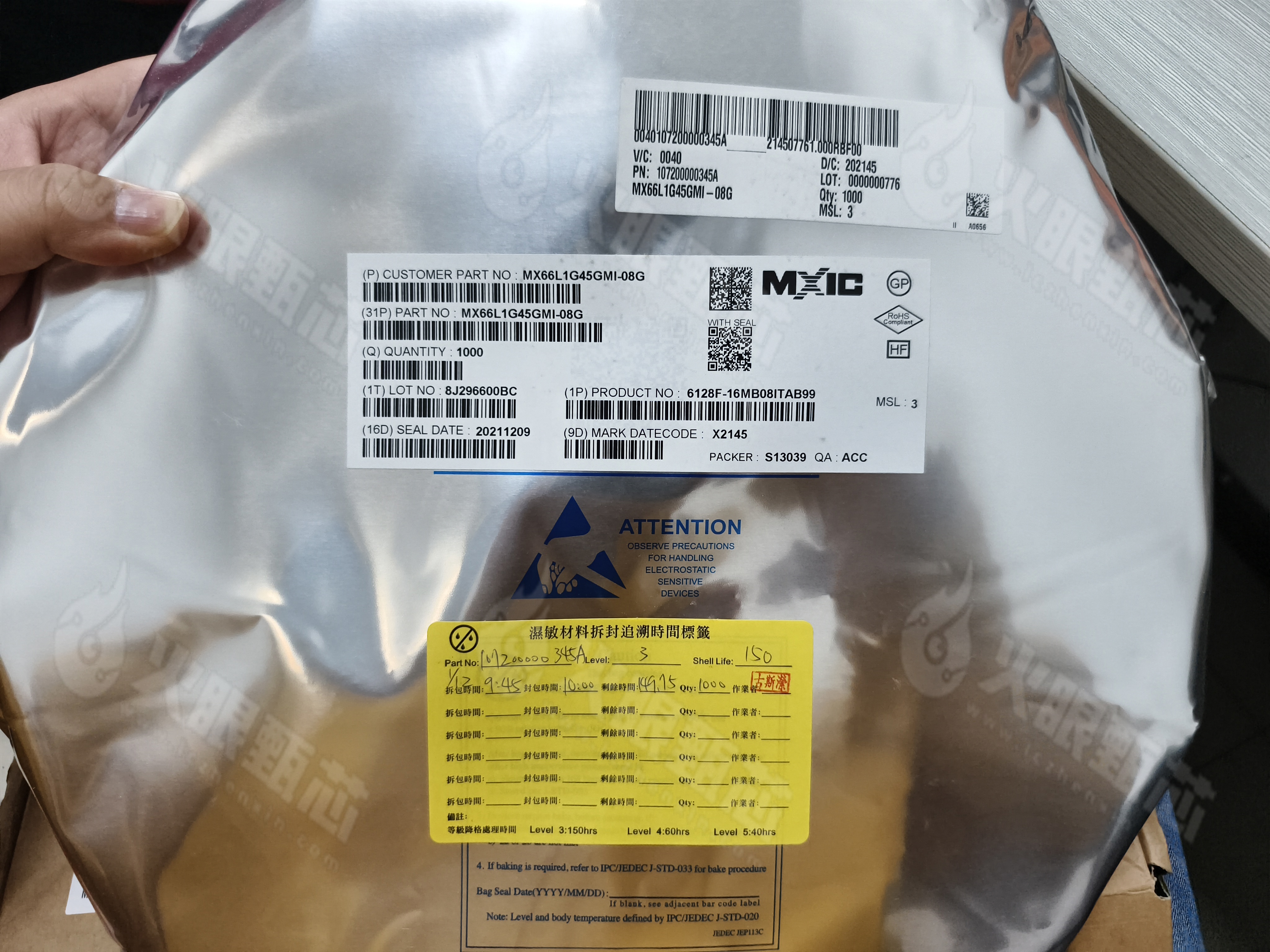 MX66L1G45GMI-08G